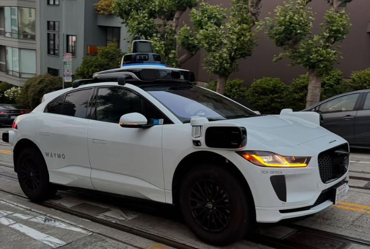 Waymo self driving car at California streets